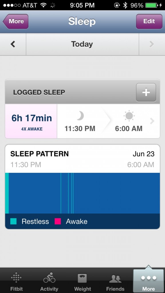 Fitbit app sleep data